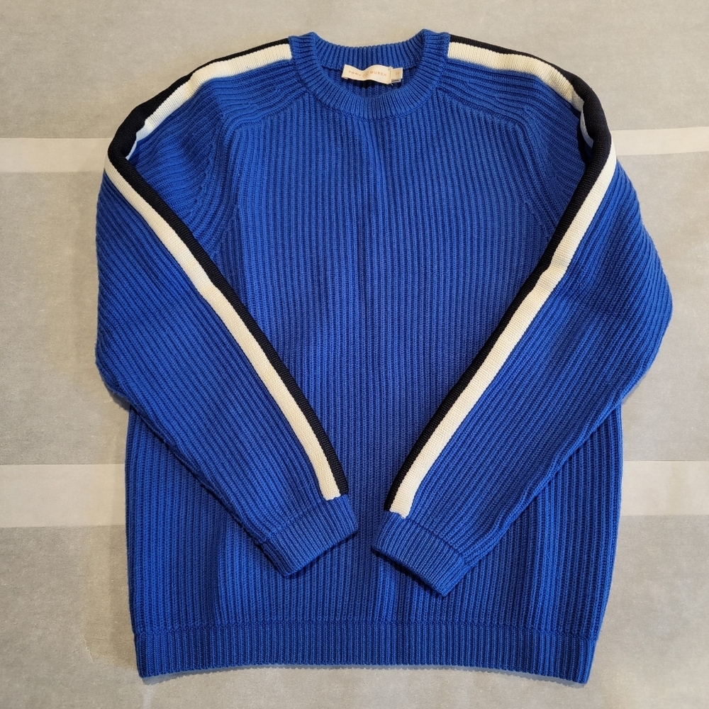 Tory Burch Wool Blue Crew Neck Sweater Women's Small